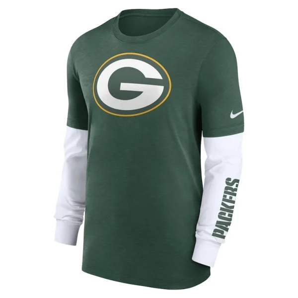 Green bay packers nike slub fashion long sleeve t shirt Heather green M