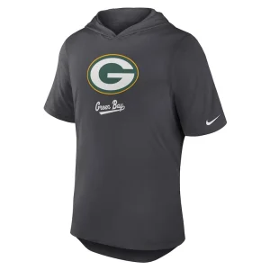 Green bay packers nike tri blend performance hoodie t shirt anthracite Multi M