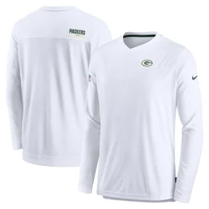 Green bay packers nike uv coach long sleeve top White