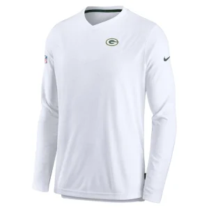 Green bay packers nike uv coach long sleeve top White M