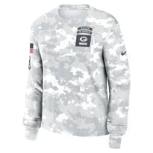 Green bay packers nike womens 2024 salute to service long sleeve t shirt Arctic camo S