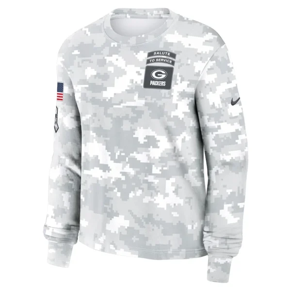 Green bay packers nike womens 2024 salute to service long sleeve t shirt Arctic camo S