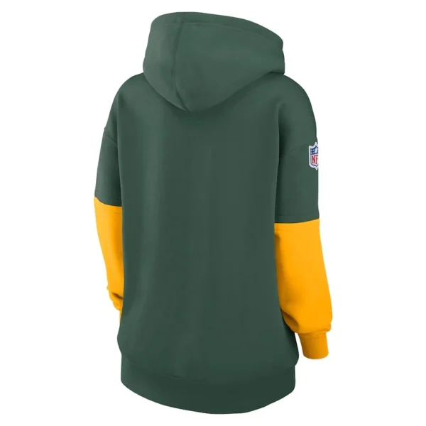 Green bay packers nike womens 2024 sideline essential fleece pullover hoodie Green M