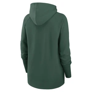 Green bay packers nike womens asymmetrical raglan full zip hoodie Green M