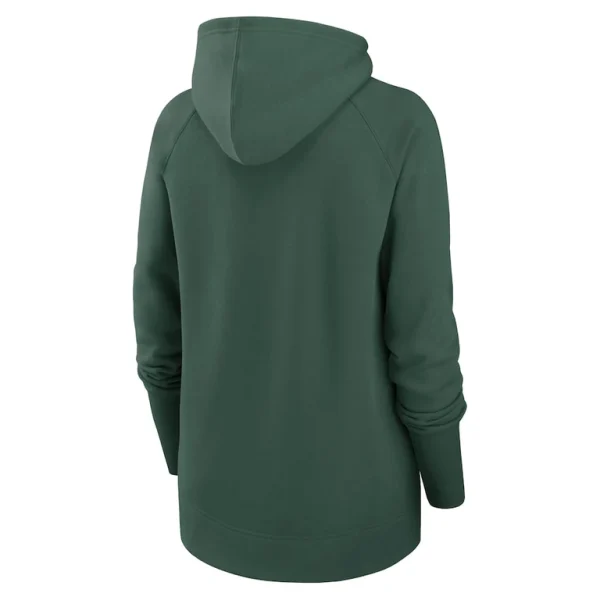Green bay packers nike womens asymmetrical raglan full zip hoodie Green M