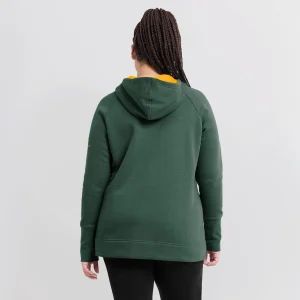 Green bay packers nike womens asymmetrical raglan full zip hoodie Green XL