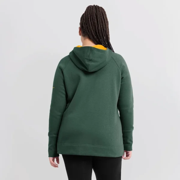 Green bay packers nike womens asymmetrical raglan full zip hoodie Green XL