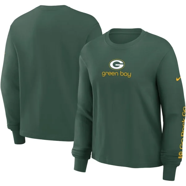 Green bay packers nike womens boxy long sleeve t shirt Green