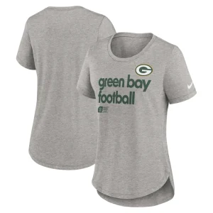 Green bay packers nike womens fashion tri blend t shirt Heather gray