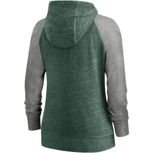 Green bay packers nike womens gym vintage full zip hoodie Heathered green M