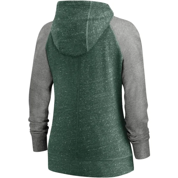 Green bay packers nike womens gym vintage full zip hoodie Heathered green M