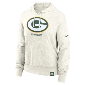 Green bay packers nike womens gym vintage logo pullover hoodie Cream S