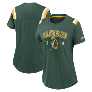 Green bay packers nike womens historic slub fashion t shirt Green