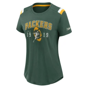 Green bay packers nike womens historic slub fashion t shirt Green S