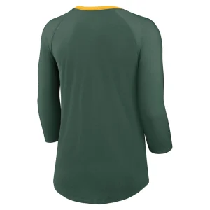 Green bay packers nike womens raglan 34 sleeve t shirt Green M