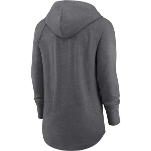 Green bay packers nike womens raglan funnel neck pullover hoodie Heather charcoal M