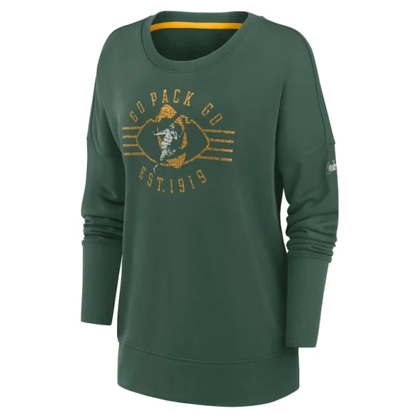Green bay packers nike womens rewind playback icon performance pullover sweatshirt Green S