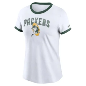 Green bay packers nike womens rewind ringer t shirt White S