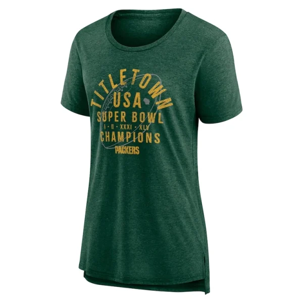 Green bay packers nike womens vintage graphic tri blend scoop neck t shirt Green M