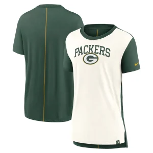 Green bay packers nike womens wordmark tri blend t shirt Creamgreen
