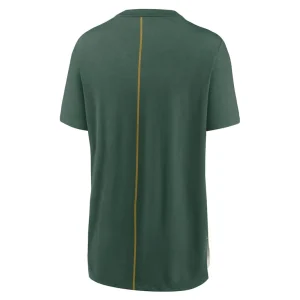 Green bay packers nike womens wordmark tri blend t shirt Creamgreen M