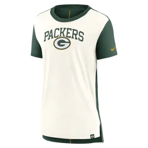 Green bay packers nike womens wordmark tri blend t shirt Creamgreen S