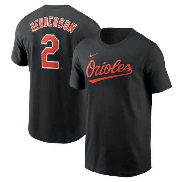 Gunnar henderson baltimore orioles nike fuse name number t shirt Black