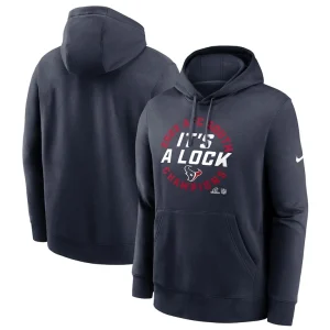 Houston texans nike 2023 afc south division champions locker room trophy collection club pullover hoodie Navy