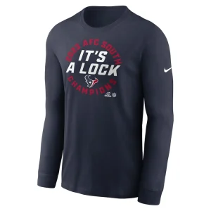 Houston texans nike 2023 afc south division champions locker room trophy collection long sleeve t shirt Navy M