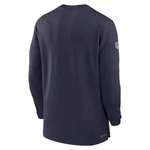 Houston texans nike 2023 sideline performance long sleeve tri blend quarter zip top Navy L