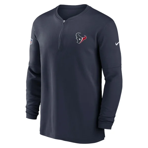 Houston texans nike 2023 sideline performance long sleeve tri blend quarter zip top Navy M