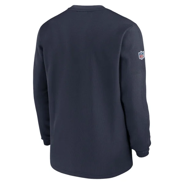 Houston texans nike 2023 sideline throwback heavy brushed waffle long sleeve top Navy L