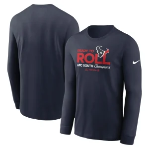 Houston texans nike 2024 afc south division champions locker room trophy collection long sleeve t shirt Navy
