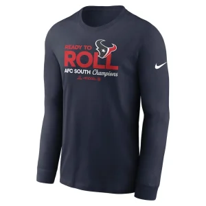 Houston texans nike 2024 afc south division champions locker room trophy collection long sleeve t shirt Navy M