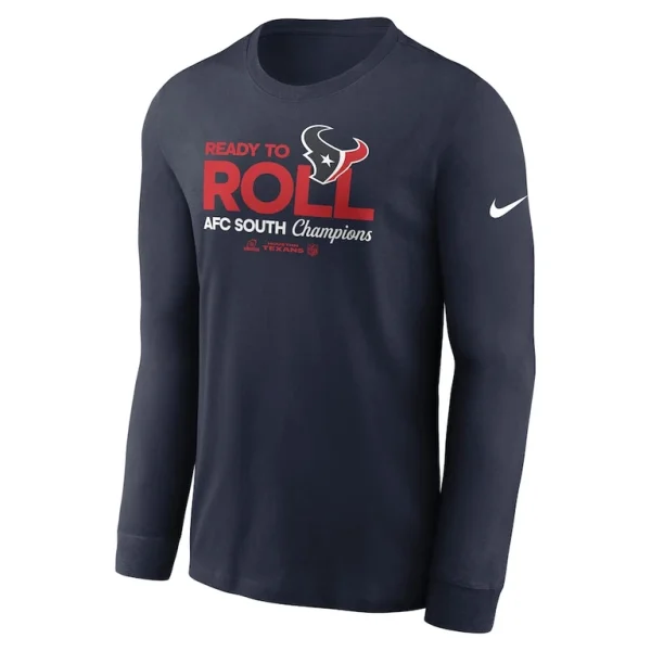 Houston texans nike 2024 afc south division champions locker room trophy collection long sleeve t shirt Navy M