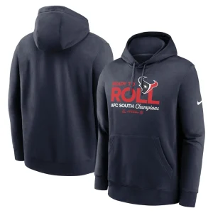 Houston texans nike 2024 afc south division champions locker room trophy collection pullover hoodie Navy