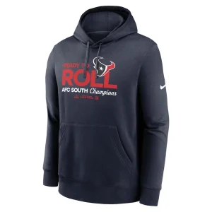 Houston texans nike 2024 afc south division champions locker room trophy collection pullover hoodie Navy M
