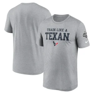 Houston texans nike 2024 nfl training camp legend performance t shirt Heather gray