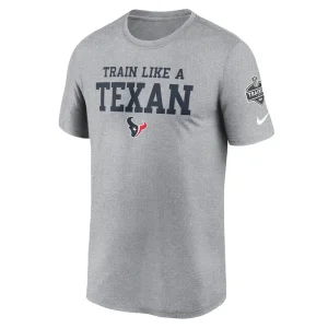 Houston texans nike 2024 nfl training camp legend performance t shirt Heather gray M