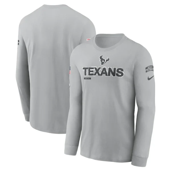 Houston texans nike 2024 salute to service long sleeve t shirt Gray