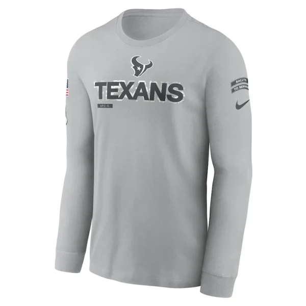 Houston texans nike 2024 salute to service long sleeve t shirt Gray M