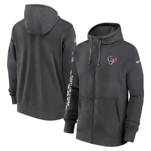 Houston texans nike 2024 sideline club full zip hoodie anthracite Multi