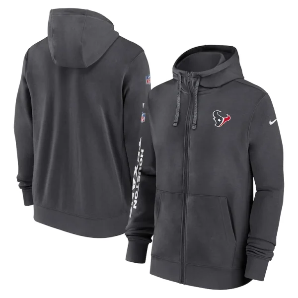 Houston texans nike 2024 sideline club full zip hoodie anthracite Multi