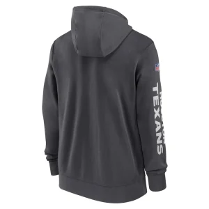 Houston texans nike 2024 sideline club full zip hoodie anthracite Multi L