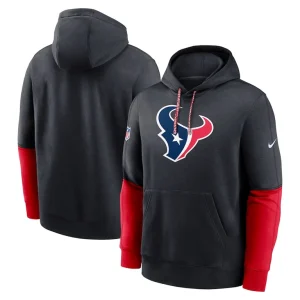 Houston texans nike 2024 sideline club pullover hoodie Navy