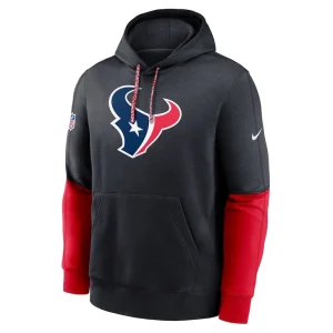 Houston texans nike 2024 sideline club pullover hoodie Navy M