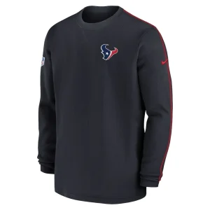 Houston texans nike 2024 sideline coaches long sleeve top Navy M