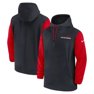 Houston texans nike 202425 sideline pre game player 12 zip hoodie jacket Navyred