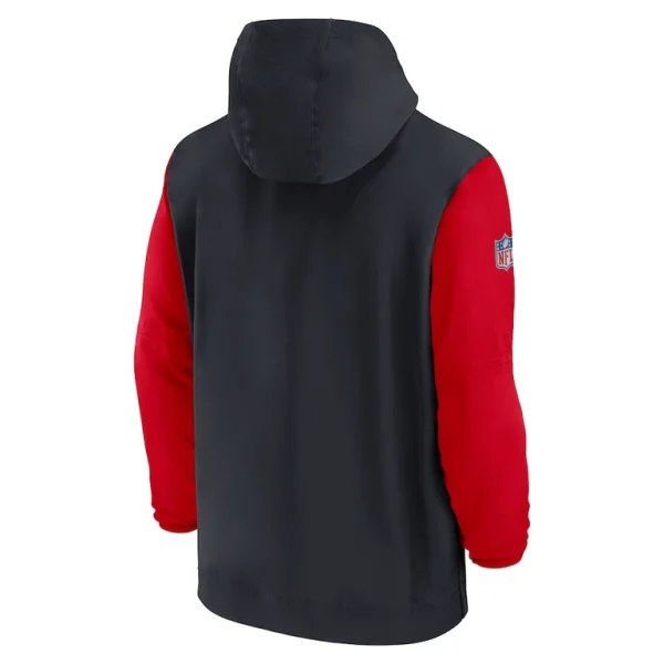 Houston texans nike 202425 sideline pre game player 12 zip hoodie jacket Navyred L
