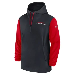 Houston texans nike 202425 sideline pre game player 12 zip hoodie jacket Navyred M